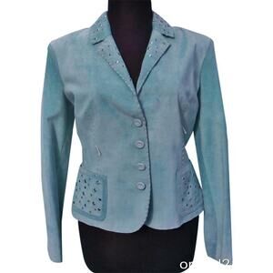 Donald Pliner Suede Leather Jacket Coat New Lined Embellished Shoe NWT $1250 2/4